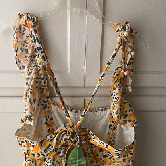 NWT FARM Rio Cashew Crossed Back Maxi Dress - Picture 12 of 14